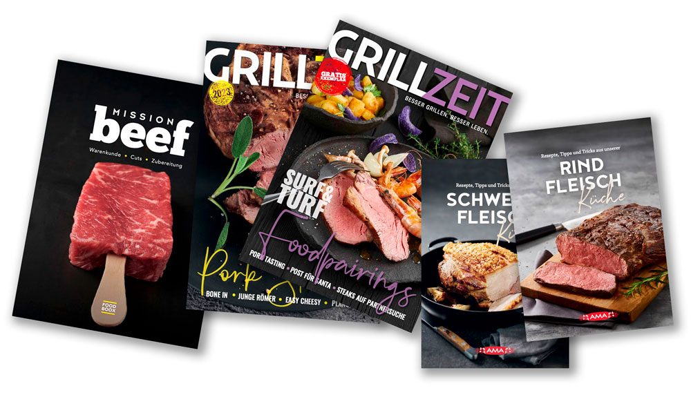 Foodzeitschriften und Kochbuecher
